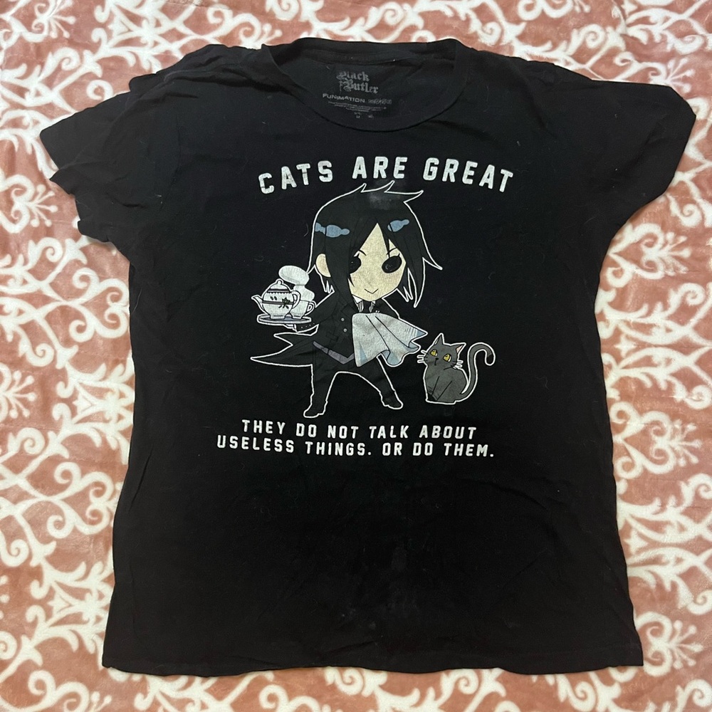 Black Butler- cats are great t-shirt design, Anime Tee